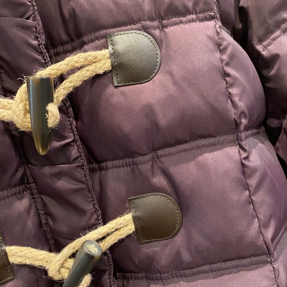 Long purple & grey winter coat jacket parka puffer - Picture 13 of 13